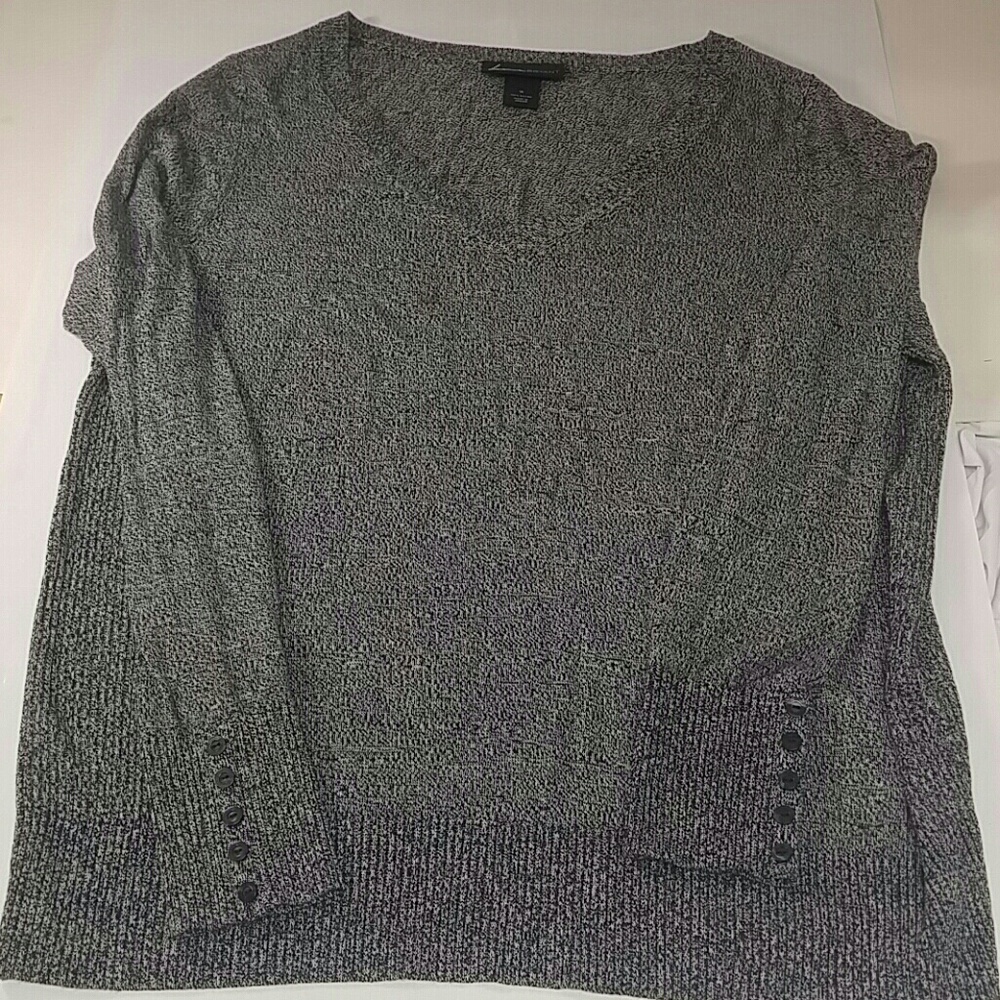 Lane Bryant sweater  v neck heathered black sz 16